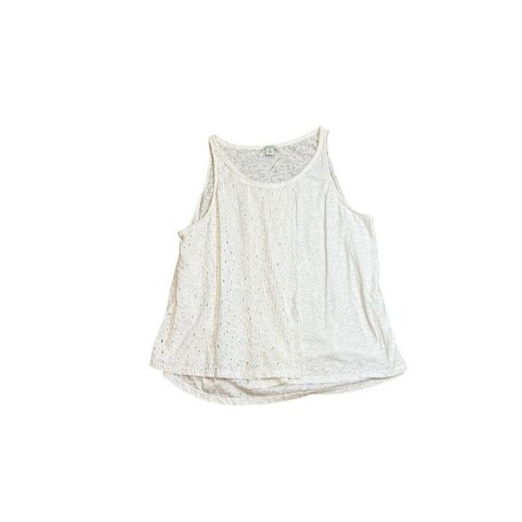 Sundance Tank Top White Eyelet Front Burnout Lower Layer Women's Size XL - Boho - Picture 1 of 6